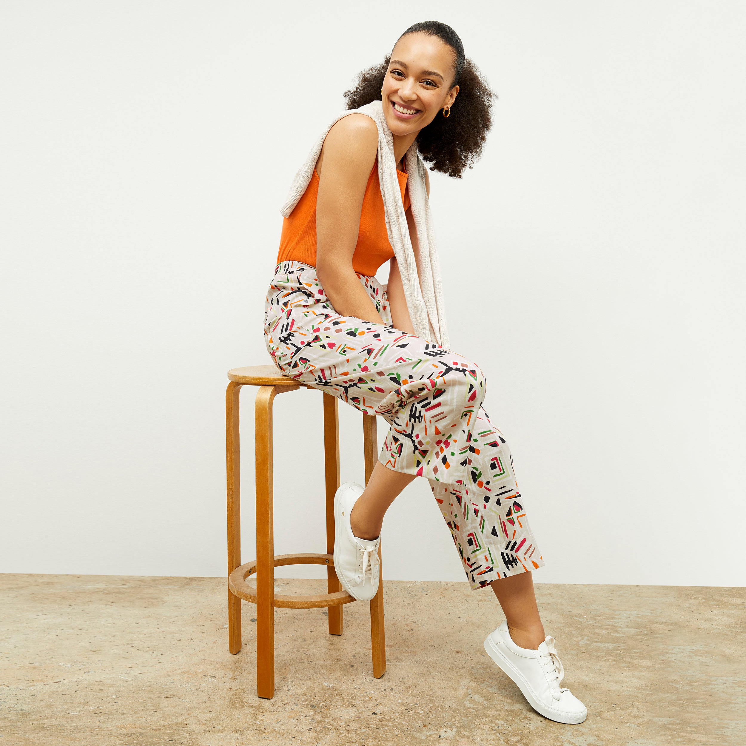 Madelyn Pants - Breathable Cotton with Rhythm Print - Perfect for Casual Wear, Summer Outfits, and Relaxing at Home