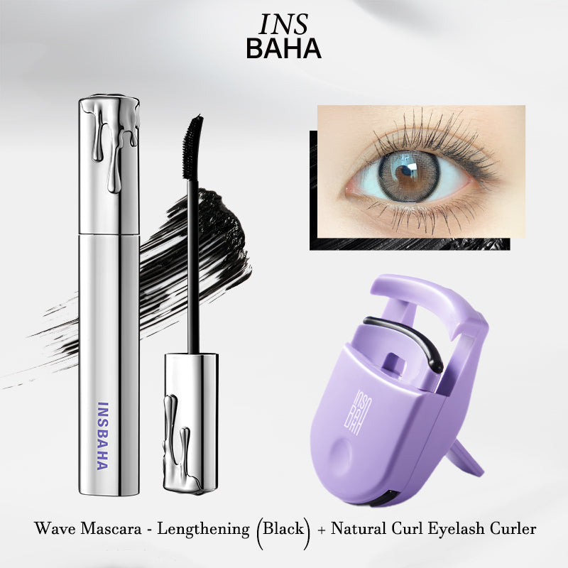 INSBAHA Volumizing & Lengthening Wave Mascara - Waterproof Smudge-Proof for Dramatic Lashes - Perfect for Everyday Wear & Special Occasions