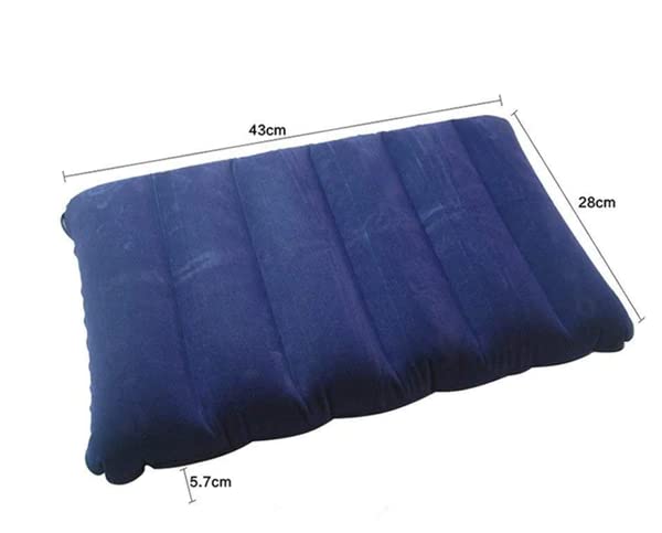 Qwid Velvet Air Inflatable Travel Pillow - Portable Neck Support for Airplane, Car & Office (Pack of 2, Blue) | Comfortable for Long Flights, Road Trips & Work Breaks