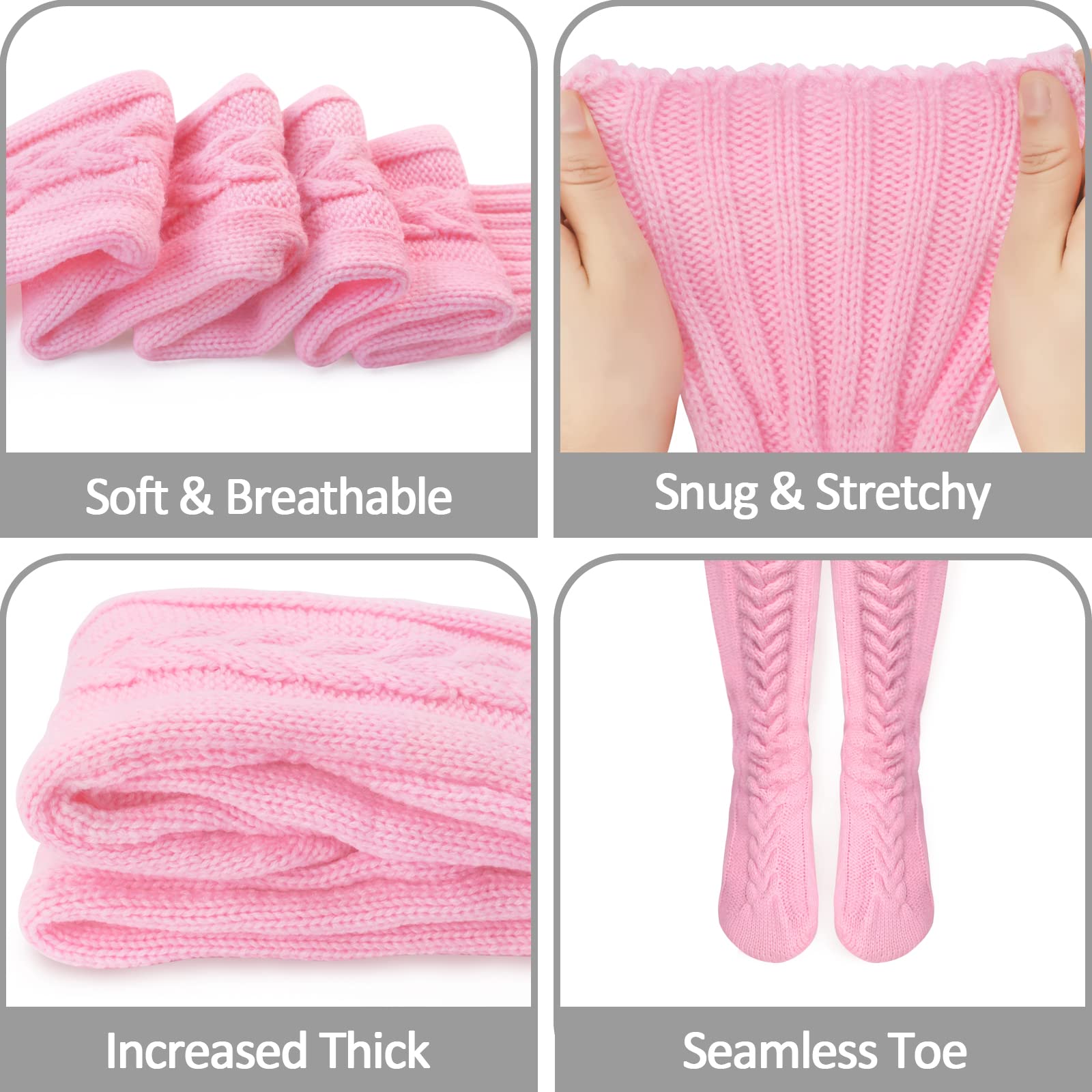 Littleforbig Thigh High Boot Socks - Extra Long Over The Knee Cable Knitted Stockings for Women | Warm Winter Fashion Accessories | Perfect for Boots, Dresses & Cold Weather Outfits