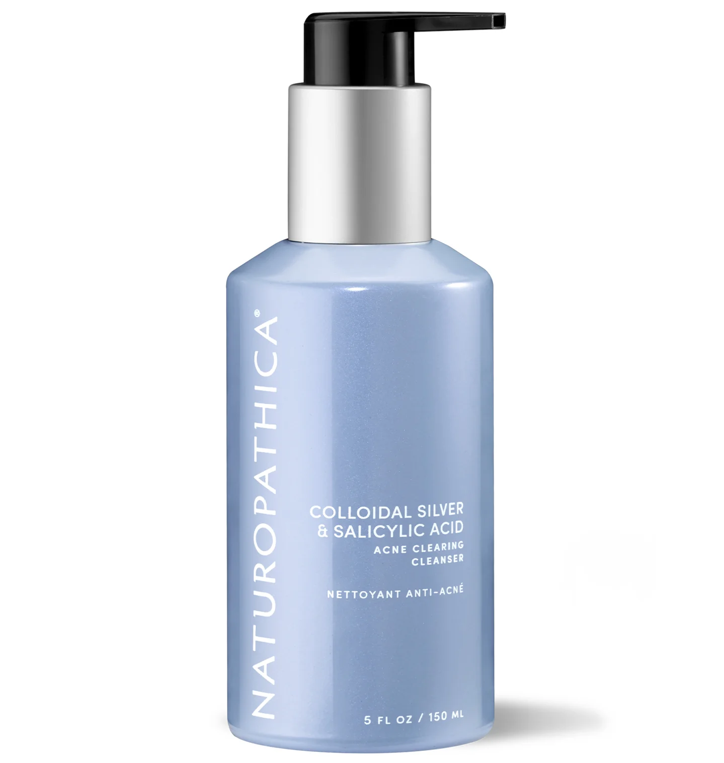 Naturopathica Colloidal Silver & Salicylic Acid Acne Clearing Face Wash - Gentle Daily Cleanser for Oily & Acne-Prone Skin - Perfect for Morning & Night Skincare Routine