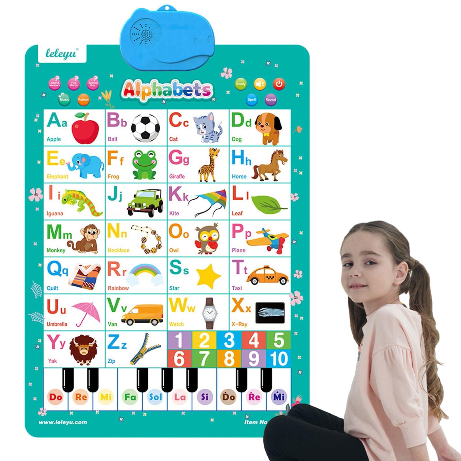 Interactive Alphabet Learning Toys for Toddlers 1-3 Years - ABC Chart with Music & Talking Features, Educational Sensory Toys for 2 Year Old Boys & Girls - Perfect Gift for Preschool Learning & Playtime Fun