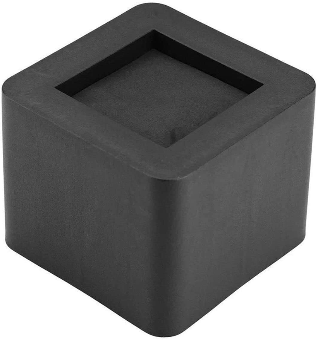 4Pcs Square Furniture Legs - Non-Slip Sofa/Bed/Cabinet Feet - 10.5x6.5x8.5cm Solid Black Height Adjusters - Scratch Protection for Home, Hotel & DIY Use - Perfect for Leveling Furniture on Hardwood Floors & Carpets