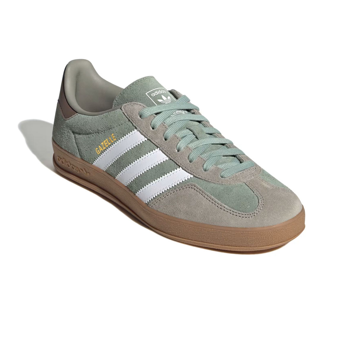 Gazelle Indoor Running Shoes 'Silver Pebble Silver Green' - Lightweight & Breathable for Women's Jogging, Gym Workouts & Casual Wear