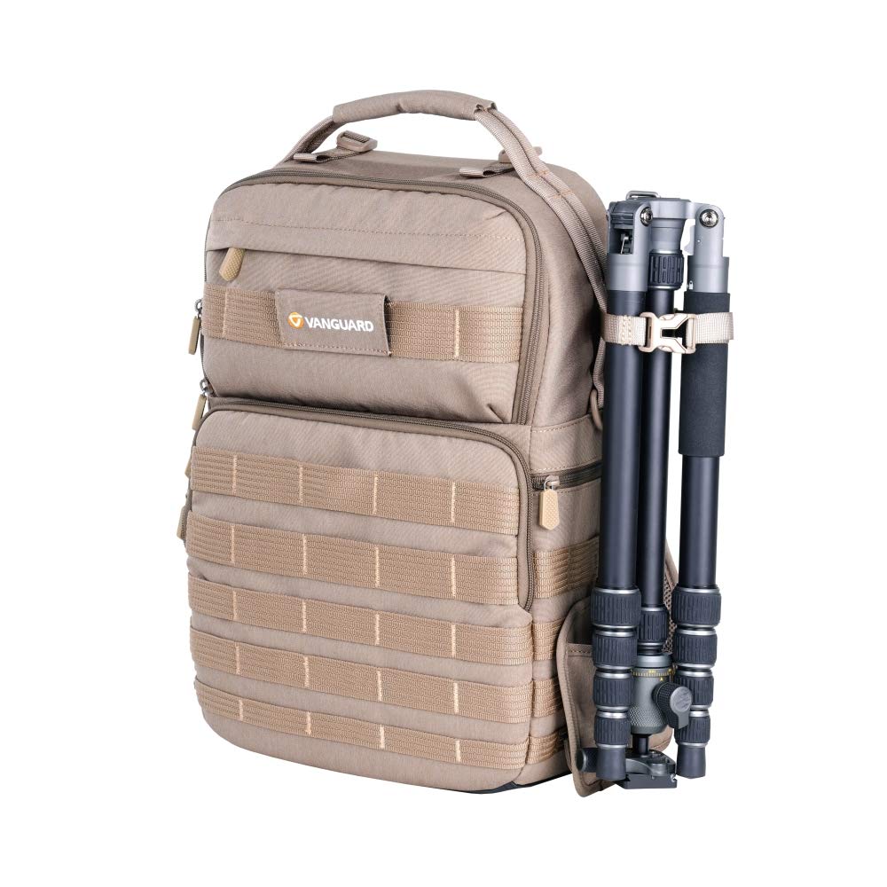 VANGUARD VEO Range T45M Tactical DSLR/Mirrorless Camera Backpack - Beige | Waterproof & Shockproof Design for Outdoor Photography, Travel & Hiking