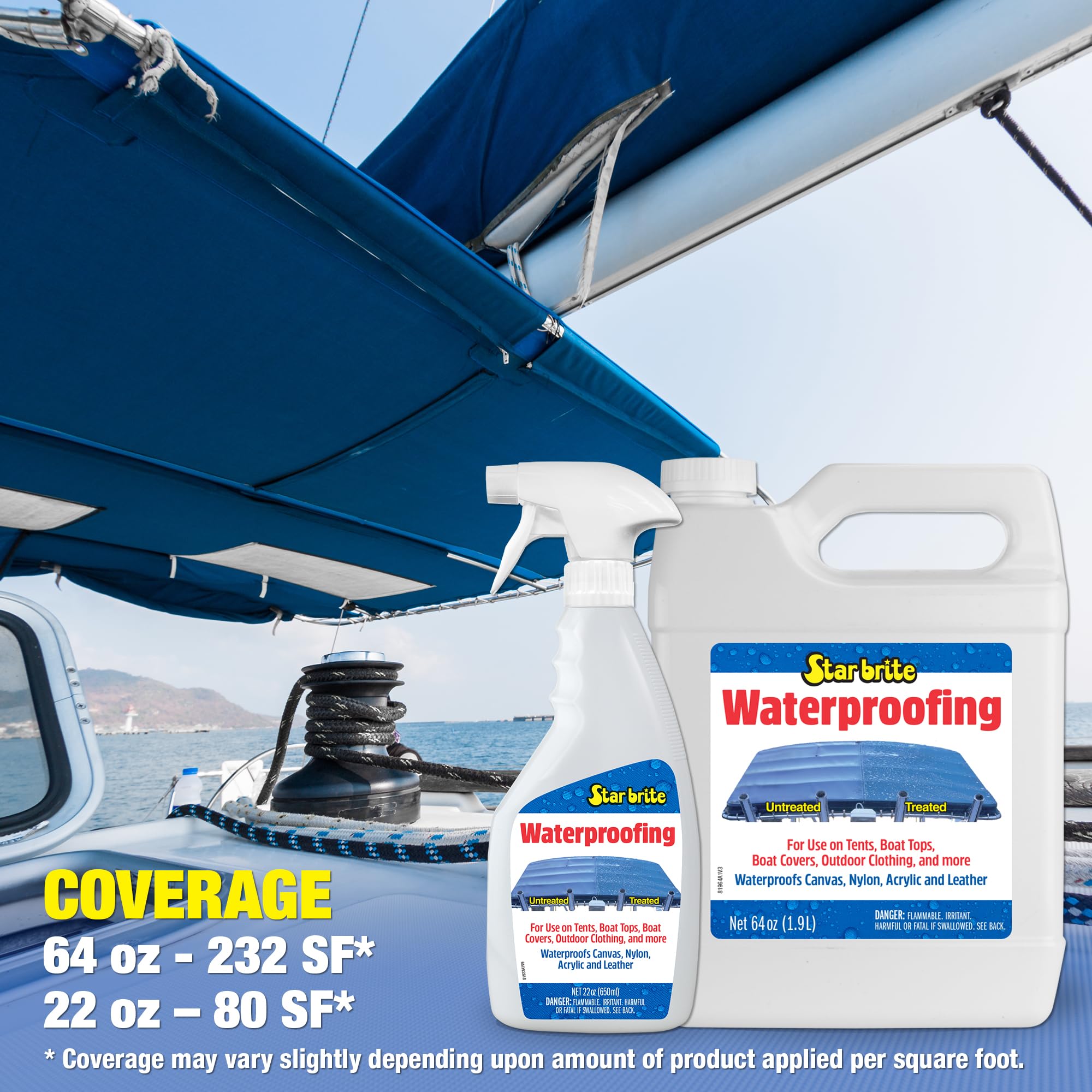 STAR BRITE Premium Waterproofing Spray - Waterproof, Stain Repellent & UV Protection for Outdoor Gear | Boat Covers, Car Covers, Tents, Jackets, Backpacks, Boots & More | Ideal for Camping, Boating & Outdoor Adventures