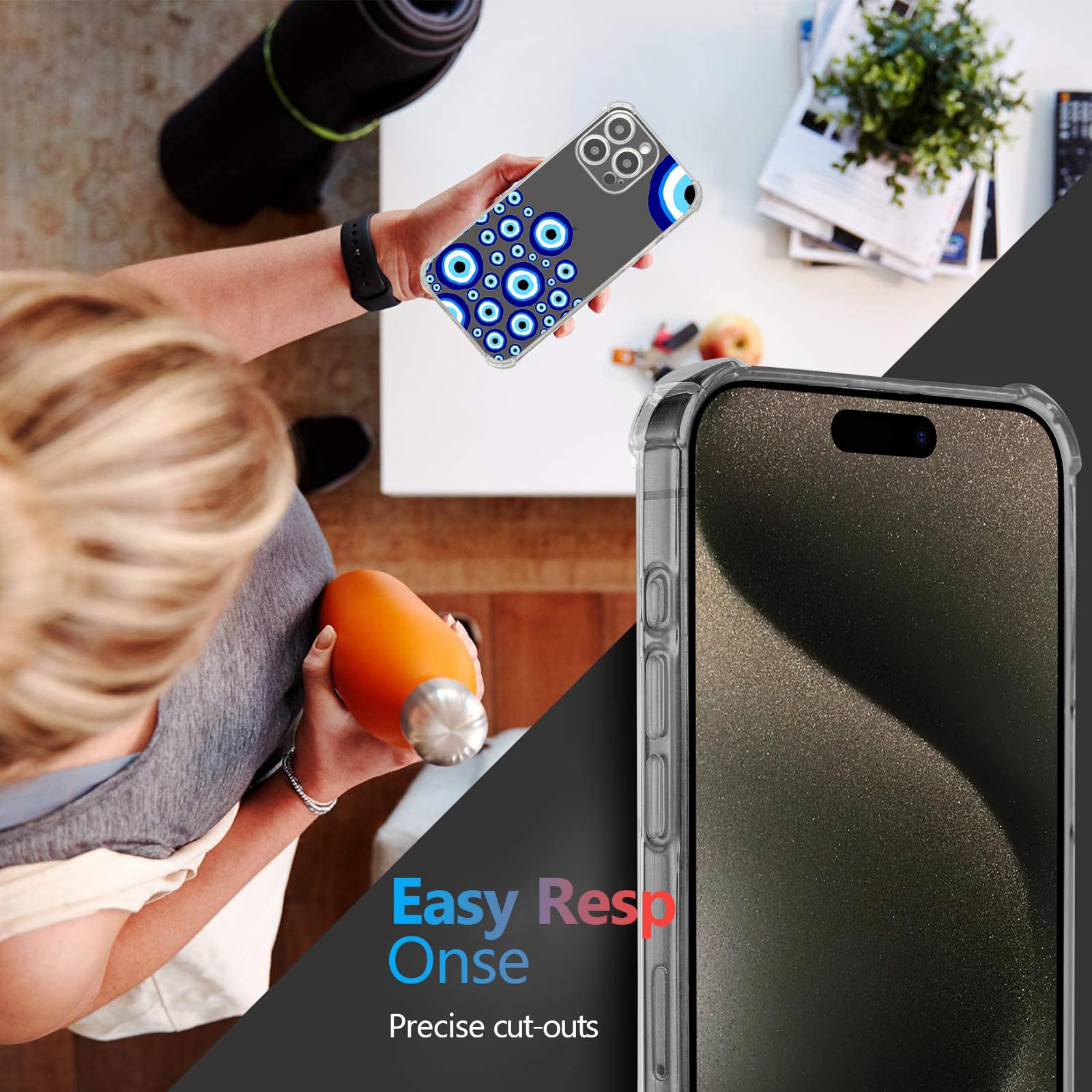 Blue Eyes Design Arty Pattern Soft TPU Protective Case for iPhone 11 Pro Max (6.5