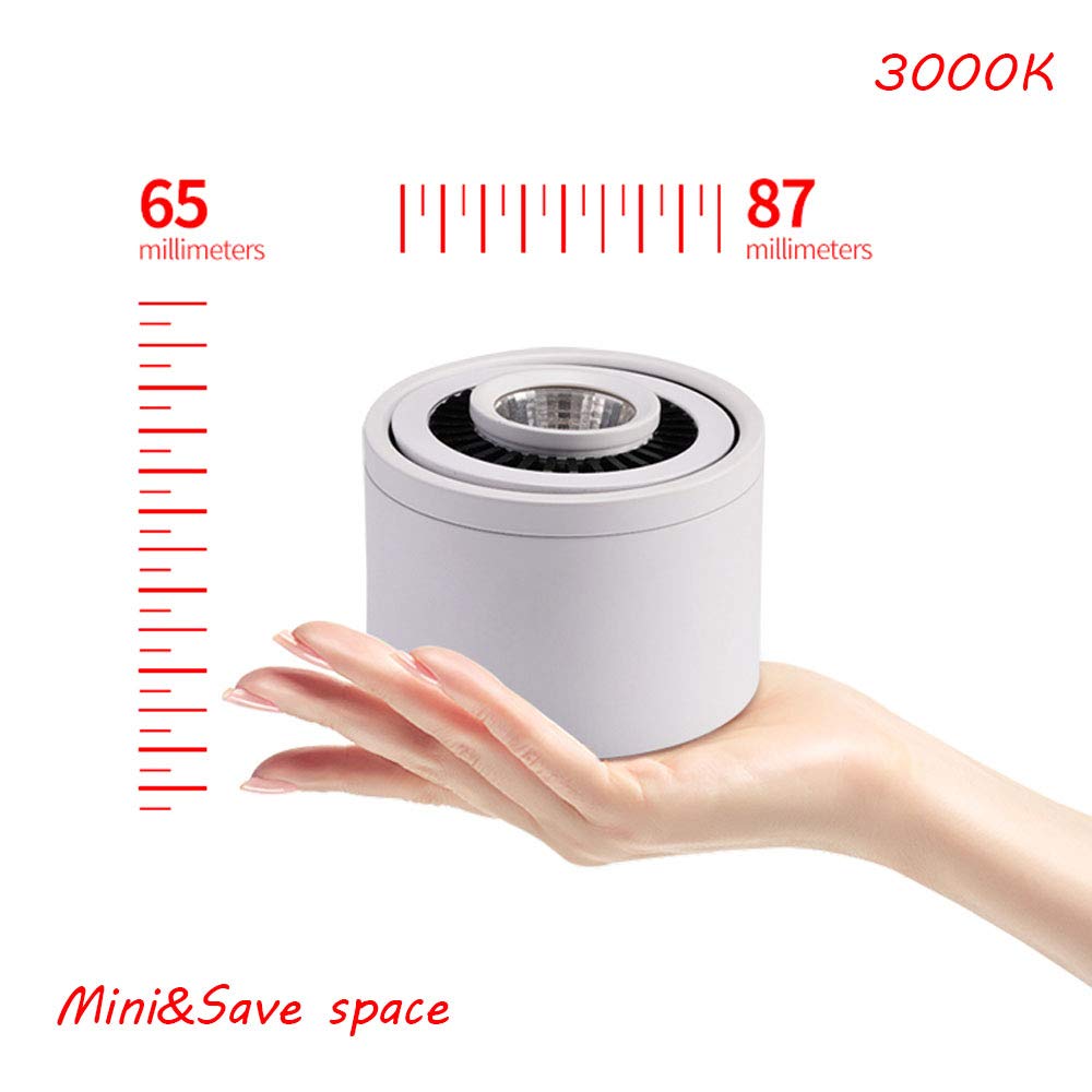 7W LED Accent Uplight with White Foot Switch - Portable Barrel Spotlight for Decorative Backlighting | Perfect for Loft, Gallery, Exhibition & Home Decor Lighting