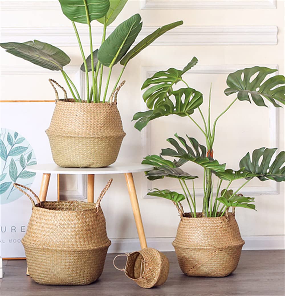 DOOKOT Woven Seagrass Storage Basket with Handles - 7