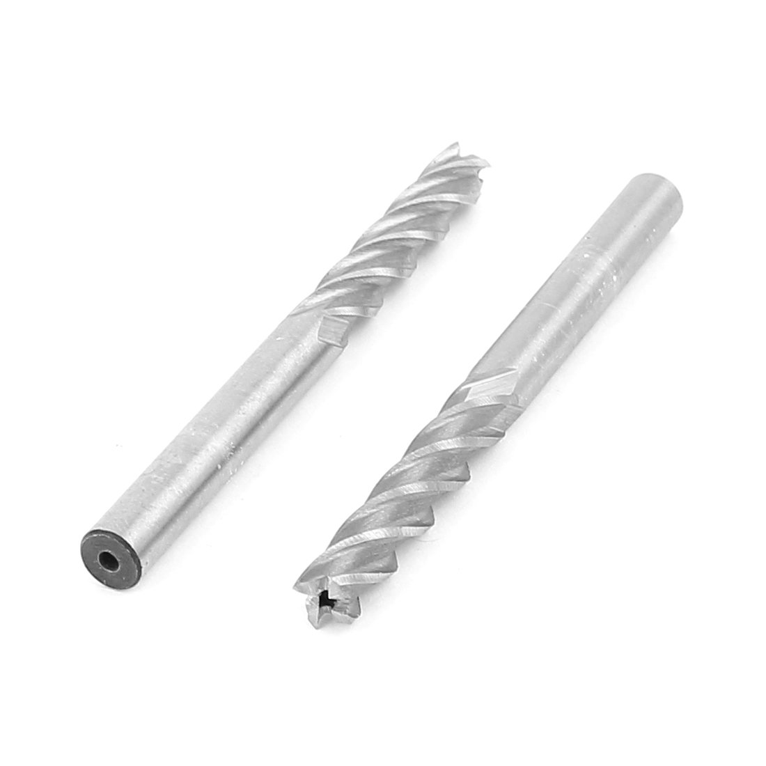 HSS CNC Router Bits 4 Flute 6mm Straight Shank End Mill Cutter - 2pcs Set for Precision Drilling, Edge Treatment & Grooving - Perfect for Woodworking, Metalworking & DIY Projects