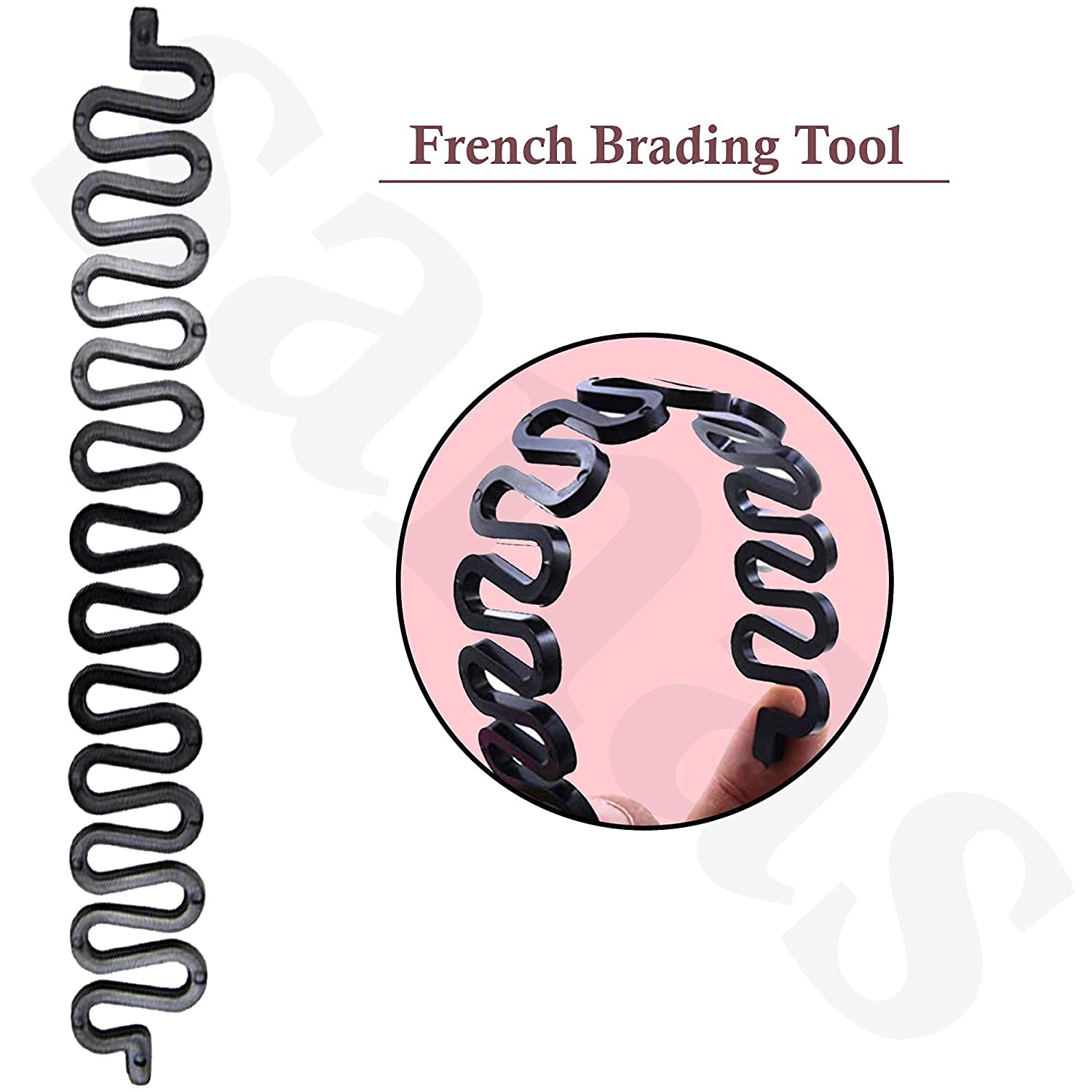 French Choti Braid Maker Hair Styling Clip - 2 Pack Black Hair Clips for Perfect Braids | Ideal for French Braids, Dutch Braids & Updos | Great for Salon, Wedding & Everyday Hairstyling