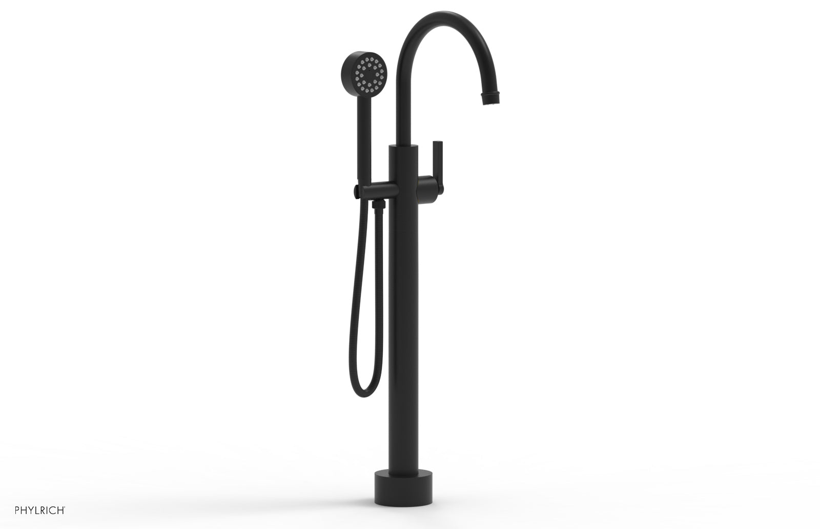HEX MODERN Low Floor Mount Tub Filler with Lever Handle & Hand Shower - Model 501 47 03 - Perfect for Modern Bathroom Renovations and Spa-Like Showers