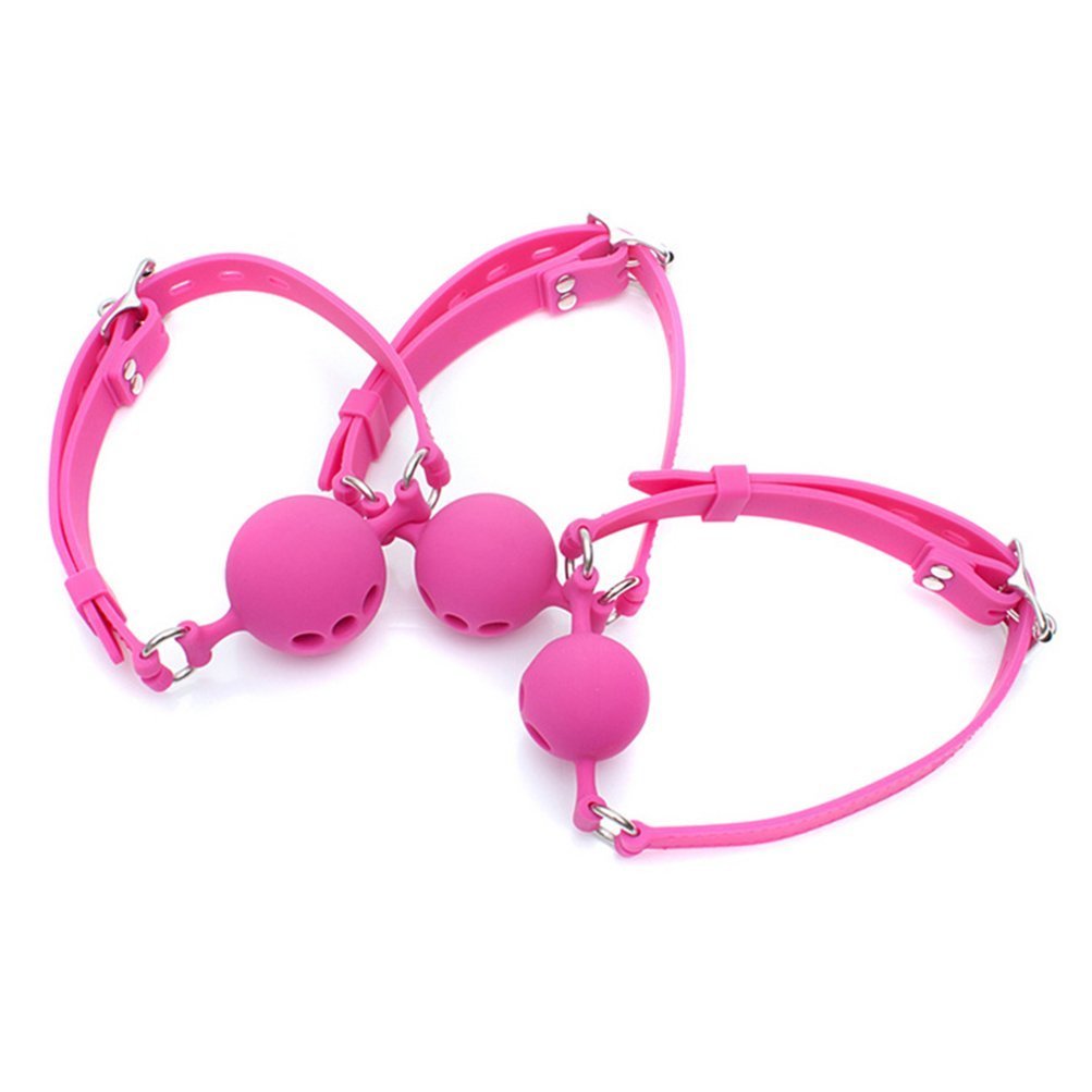 Premium Silicone Breathable Ball Gag for Adults - BDSM Bondage Restraint, Safe Sex Toy (1.7 Inch, Pink) - Perfect for Role Play, Sensory Deprivation & Spicing Up Your Bedroom Adventures