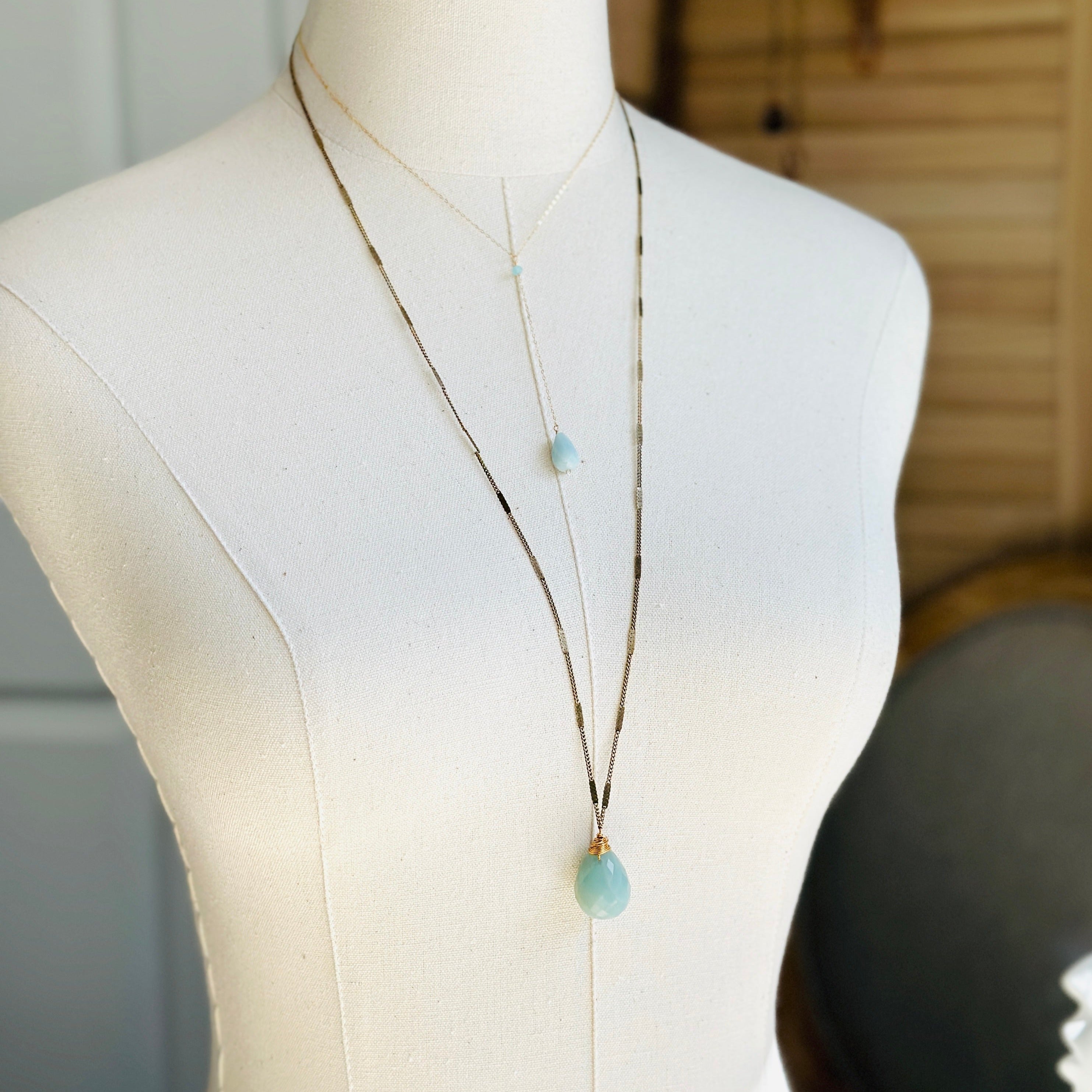 Zara Amazonite Necklace for Women - Elegant Green Gemstone Jewelry for Casual & Formal Occasions
