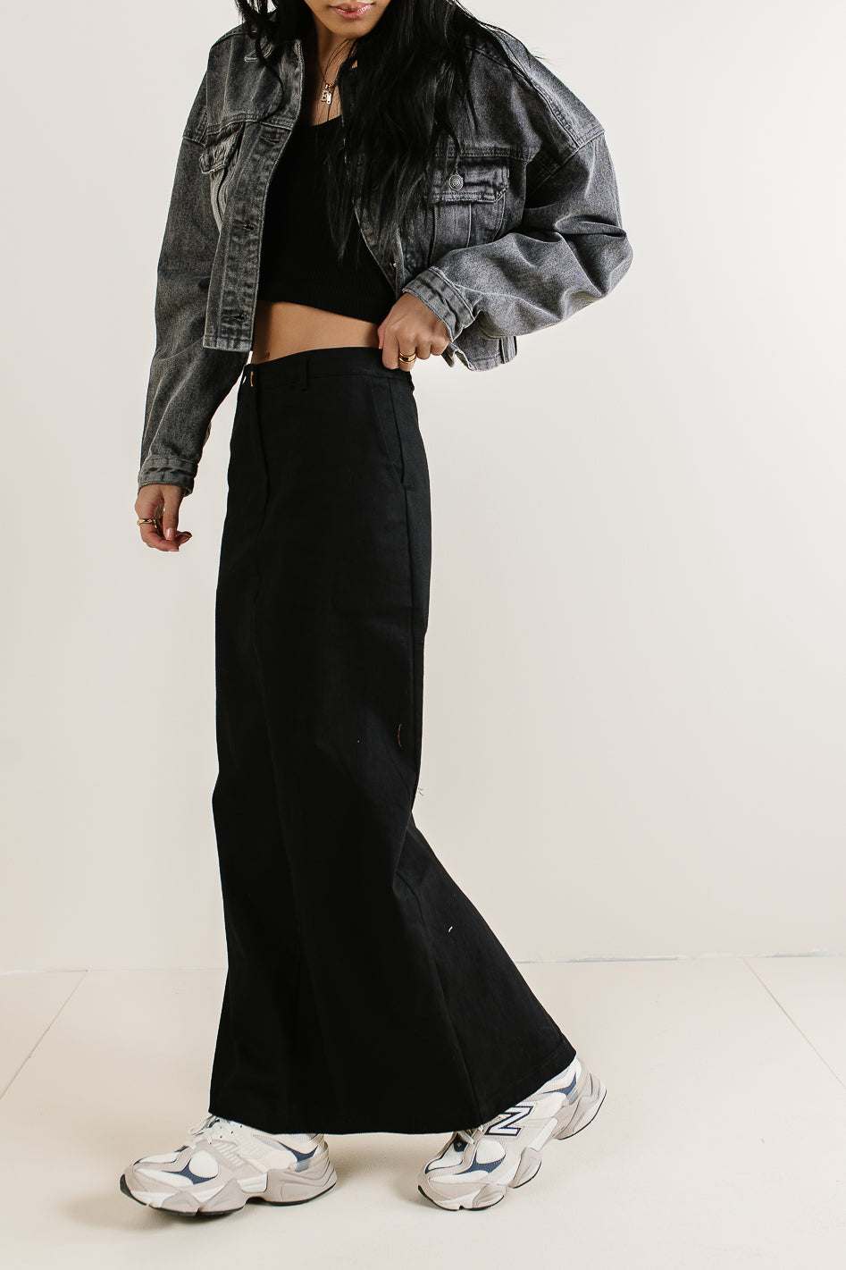 Madelynn Black Skirt for Women | Elegant A-Line Midi Skirt | Perfect for Office, Parties & Date Nights | FINAL SALE