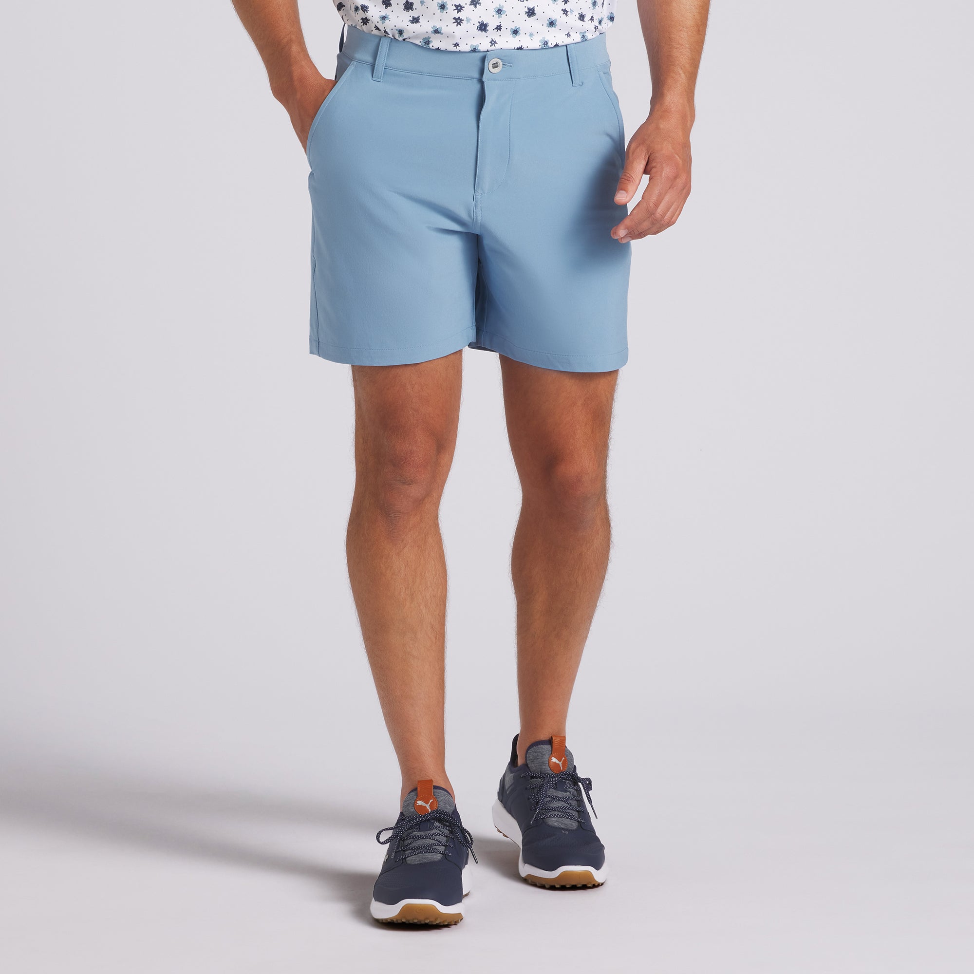 101 Solid 9 Golf Shorts for Men - Comfortable & Breathable Zen Blue Performance Shorts - Perfect for Golf, Tennis & Casual Wear