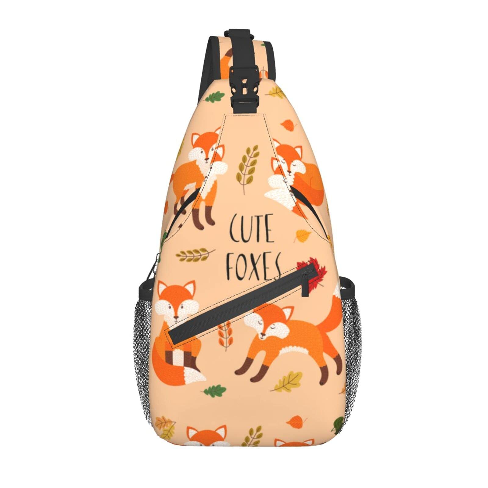 RIUARA Cute Foxes Sling Bag - Lightweight Shoulder Bag for Hiking & Travel - Crossbody Purse for Women & Men - Perfect for Outdoor Adventures, Daily Commute & Casual Outings