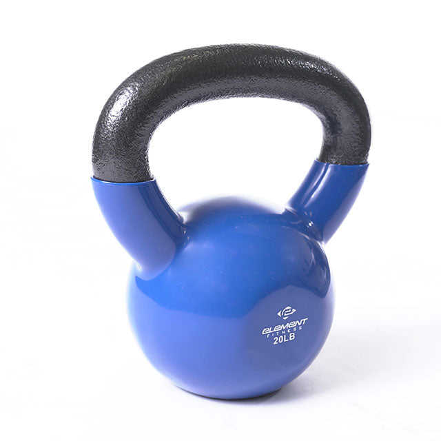 Element Fitness Vinyl Kettlebells 5-75lbs - Durable Workout Weights for Home Gym, CrossFit & Strength Training