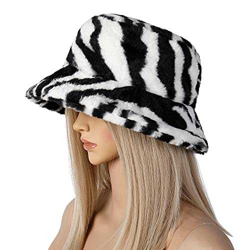 Stylish Furry Bucket Hat for Women & Men - Trendy Winter Fashion Accessory - Perfect for Outdoor Activities, Music Festivals & Streetwear