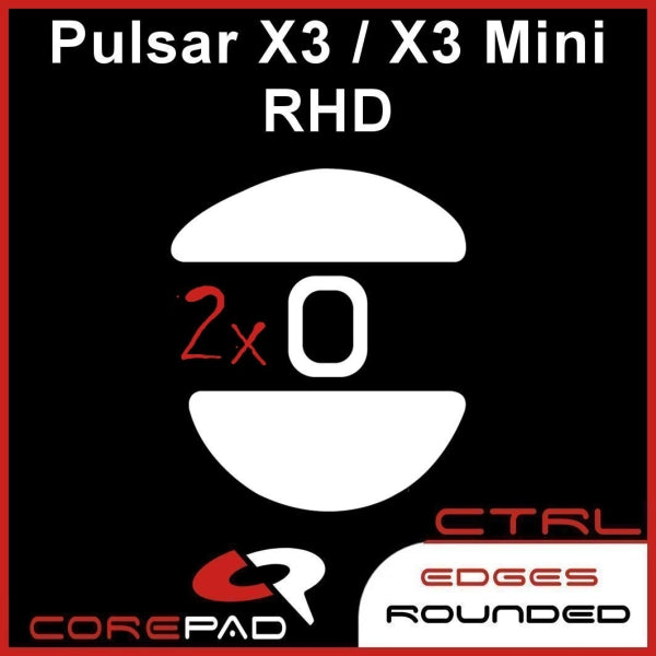 Corepad Skatez CTRL Mouse Feet for Pulsar X3 & X3 Mini (Right-Hand Drive) - Smooth Gliding Gaming Mouse Skates for FPS & Esports Performance