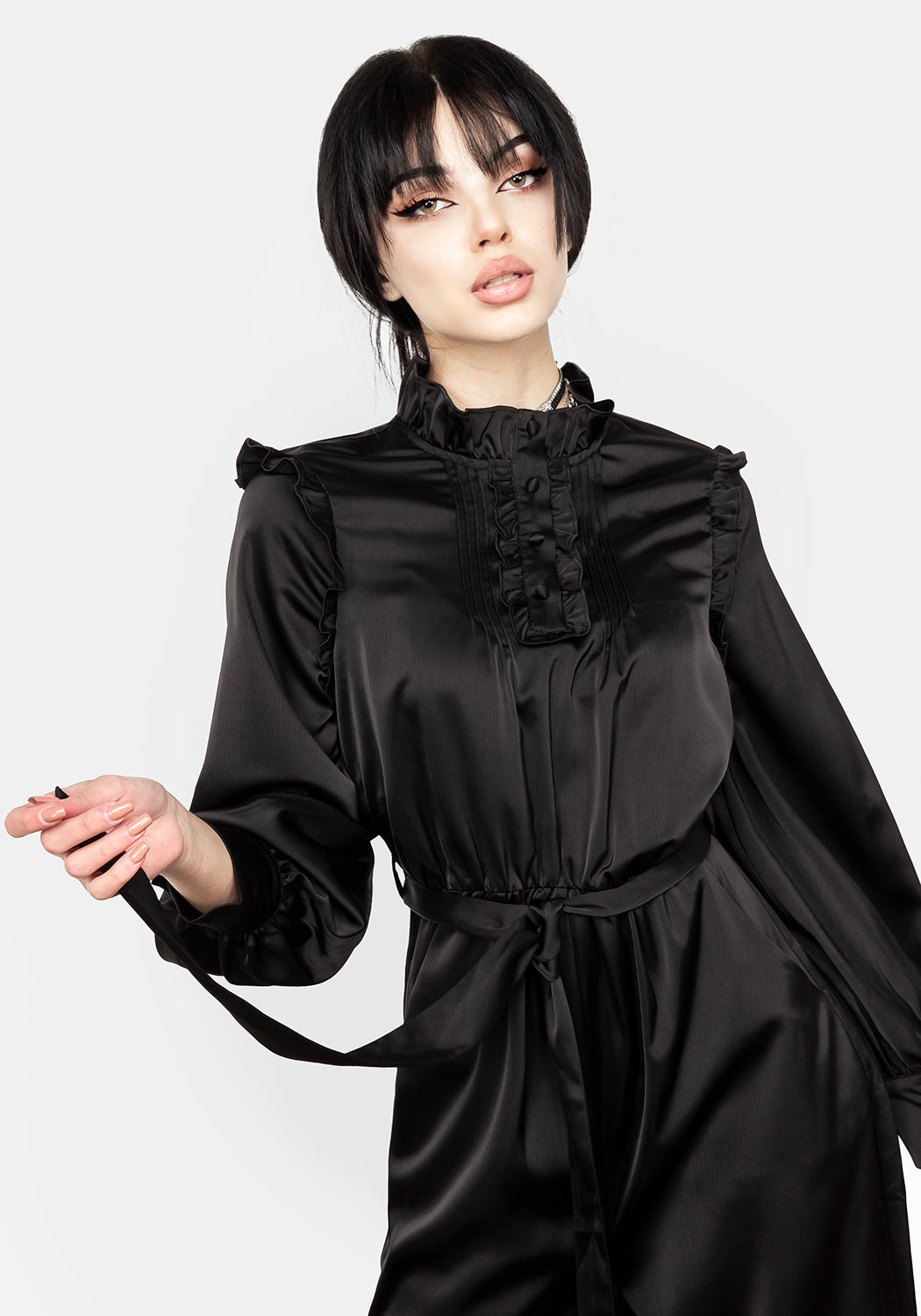Obsession Pintuck Ruffle Jumpsuit for Women - Elegant One-Piece Romper with Ruffled Details | Perfect for Summer Parties, Date Nights & Beach Vacations