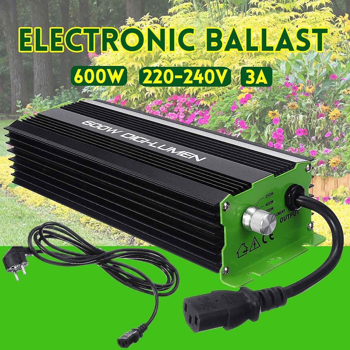 600W Digital Dimmable Ballast for HPS MH Grow Lights - Hydroponic Garden Planter Lighting System for Indoor Plants, Greenhouse & Horticulture Use