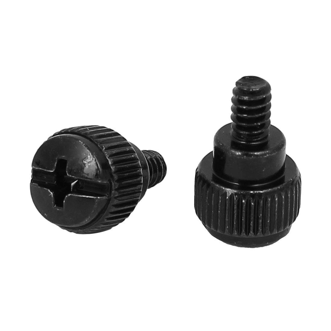 IIVVERR 60pcs Black Zinc Plated Knurled Phillips Head Thumb Screws 6#-32 for PC Computer Case - Perfect for PC Building, Hardware Repair & DIY Electronics Projects
