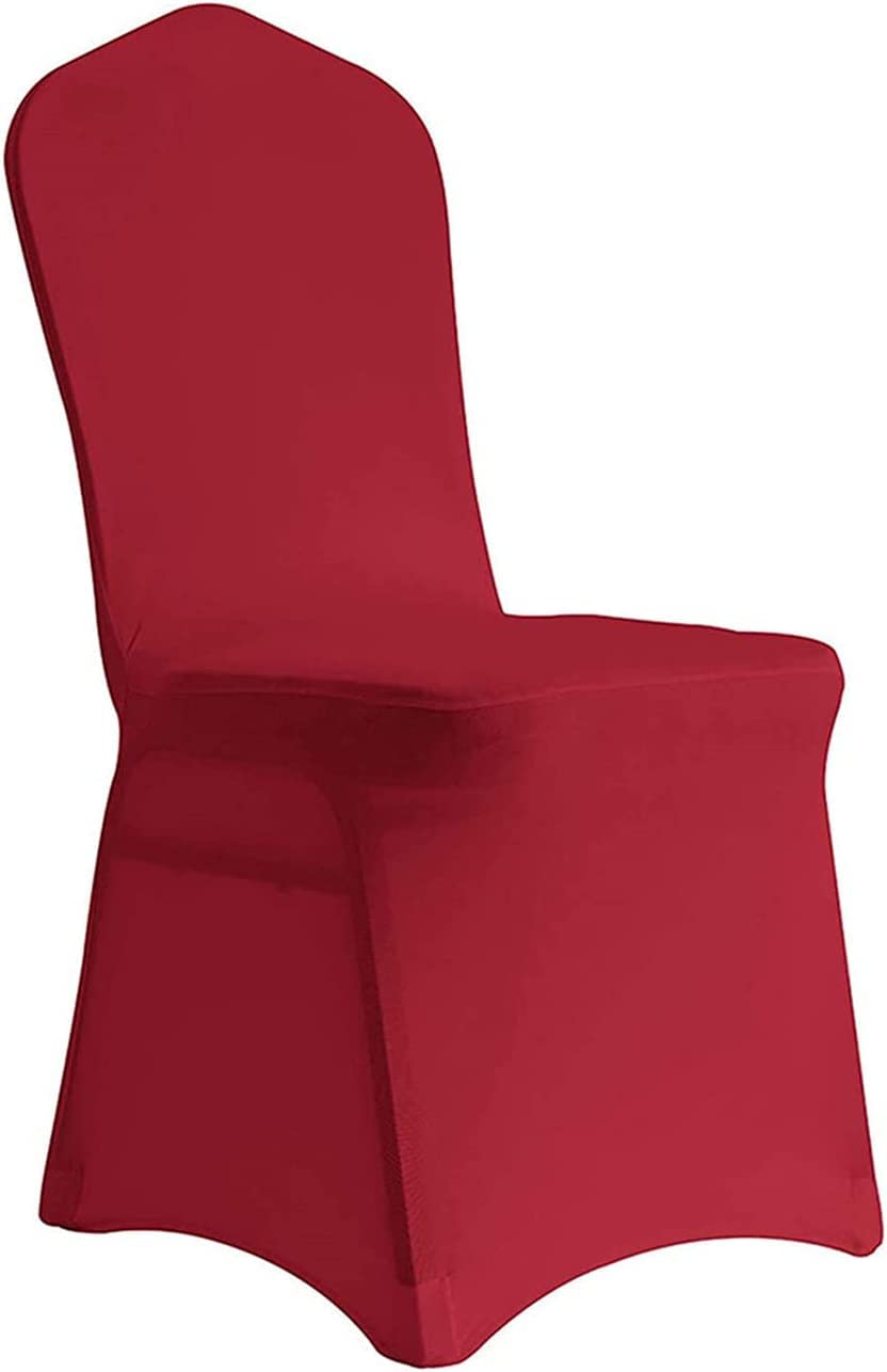 Stretch Spandex Dining Room Chair Covers - Universal Slipcovers for Living Room, Wedding, Banquet & Party - Washable Protector (20-Pack, Wine Red) | Perfect for Home Decor, Restaurant & Event Seating