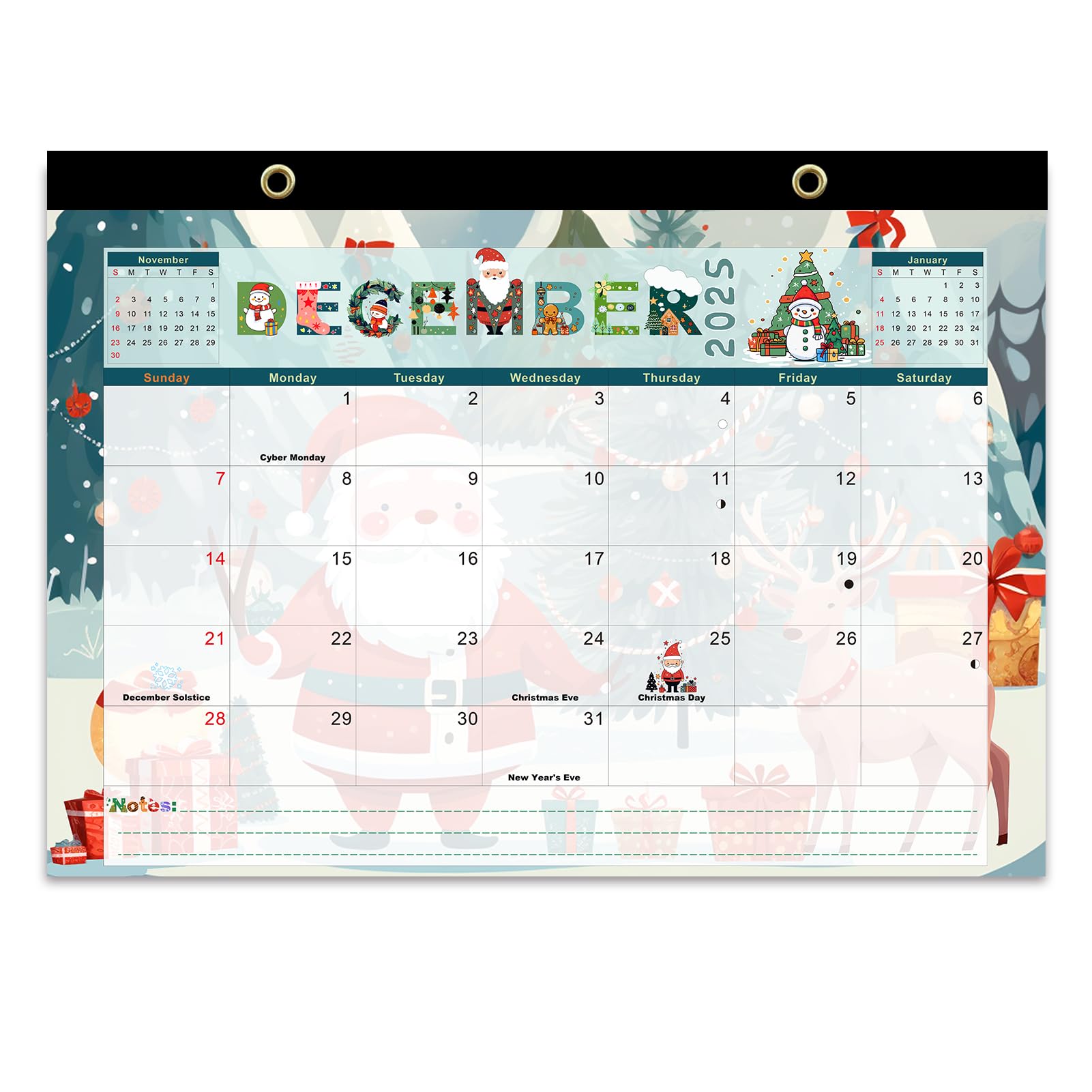 2025-2026 Large Desk Calendar with Anti-Bleed Pages & Clear Cover - 17