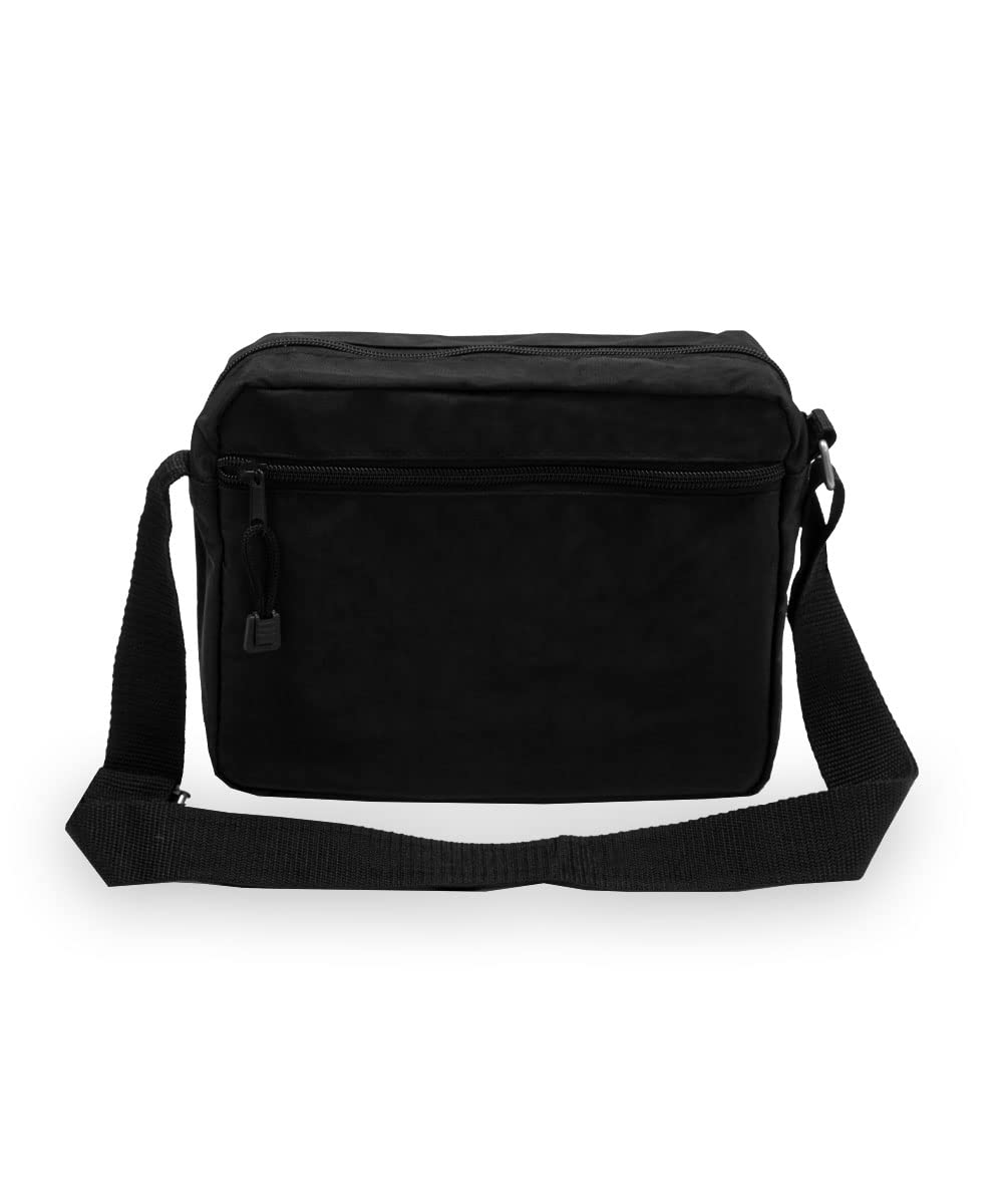 Everest Cross Body Bag for Women & Men - Lightweight & Durable Shoulder Bag - Adjustable Strap, Multiple Pockets - Perfect for Travel, Work & Daily Use - Black, One Size
