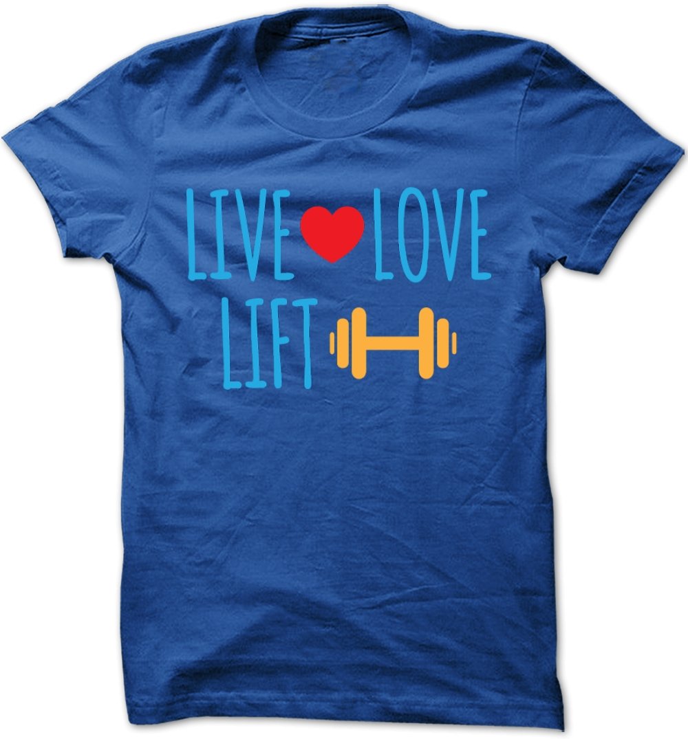 Bad Bananas Live Love Lift Fitness Unisex Crew Neck T-Shirt - Gym Workout, Running, Casual Wear