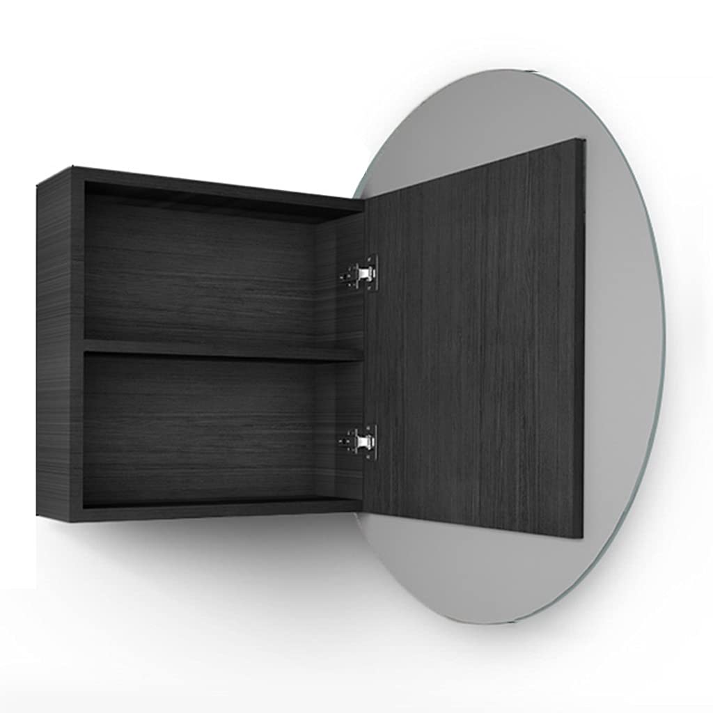 Wall-Mounted Round Bathroom Storage Cabinet with Mirror - Space Saving Vanity Organizer for Makeup & Cosmetics - Perfect for Bedroom, Bathroom & Dressing Room Decor