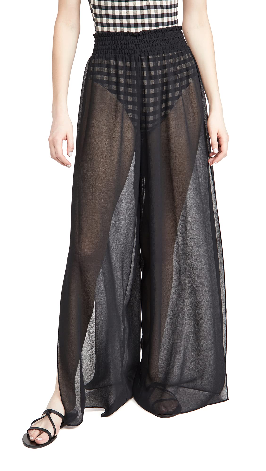 Ramy Brook Women's Textured Athena Side Slit Pants - Elegant High-Waisted Trousers for Work & Evening Outfits | Office Wear & Night Out Fashion