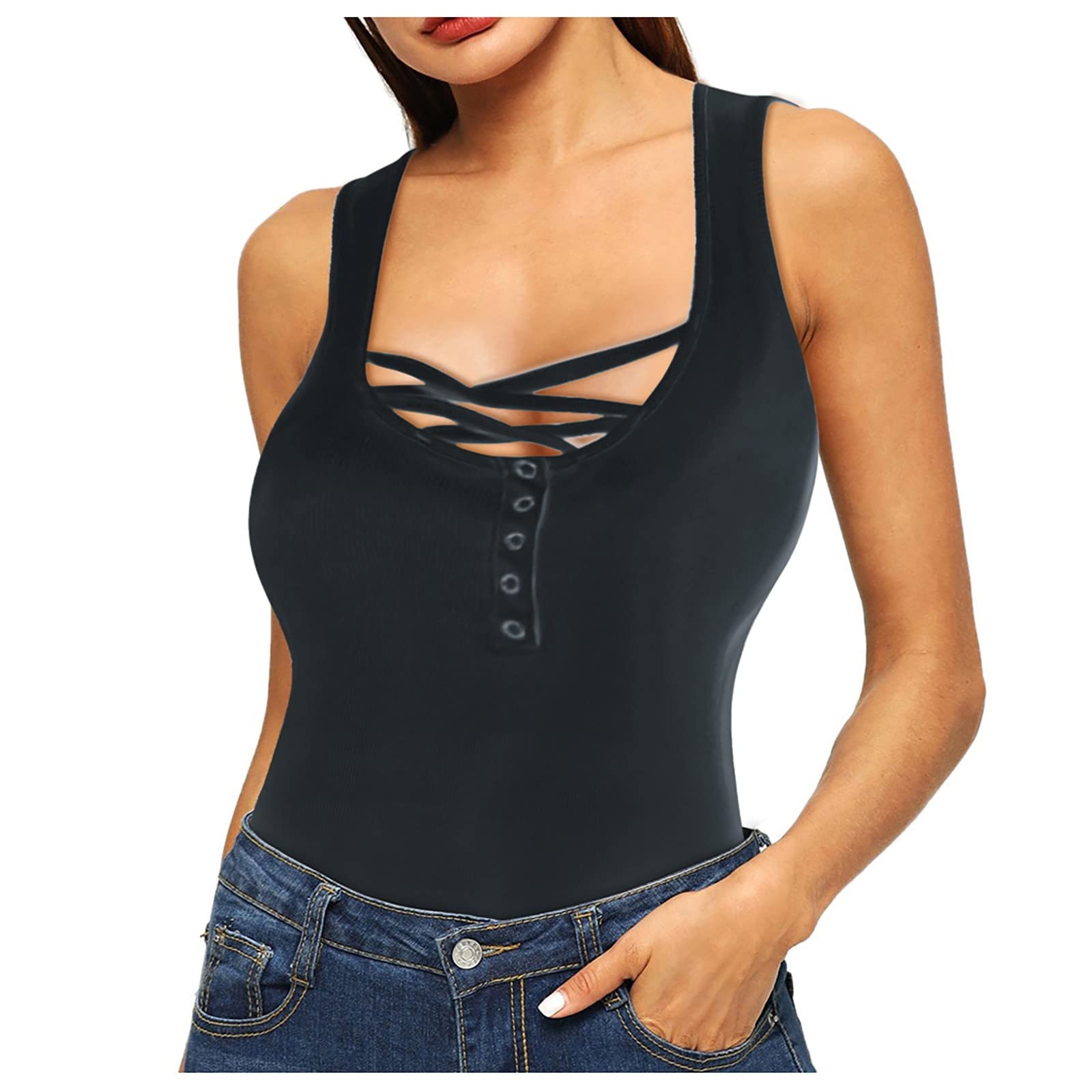 Vacger Women's Active Sleeveless Button-Down Camisole Tank Tops - Breathable Summer Workout & Casual Wear for Yoga, Running, and Outdoor Activities