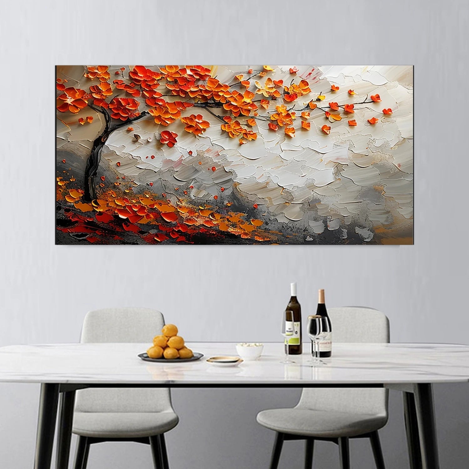 Flower and Tree Painting #FT177 - Handmade Canvas Wall Art for Home Decor, Living Room, Bedroom & Office