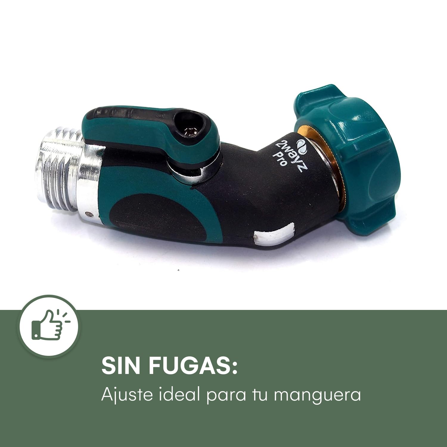 45 Degree Metal Hose Elbow - Heavy Duty Stainless Steel Hose Adapter & Angle Connector with Water Shut Off Valve for Garden, Industrial, and Plumbing Applications
