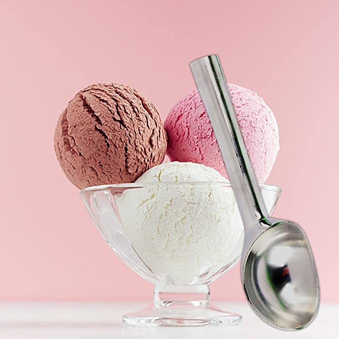 Premium Aluminum Ice Cream Scoop - Heavy Duty Small Ice Cream Serving Spoon for Easy Scooping - Perfect for Gelato, Sorbet, and Frozen Desserts at Home or Ice Cream Shops