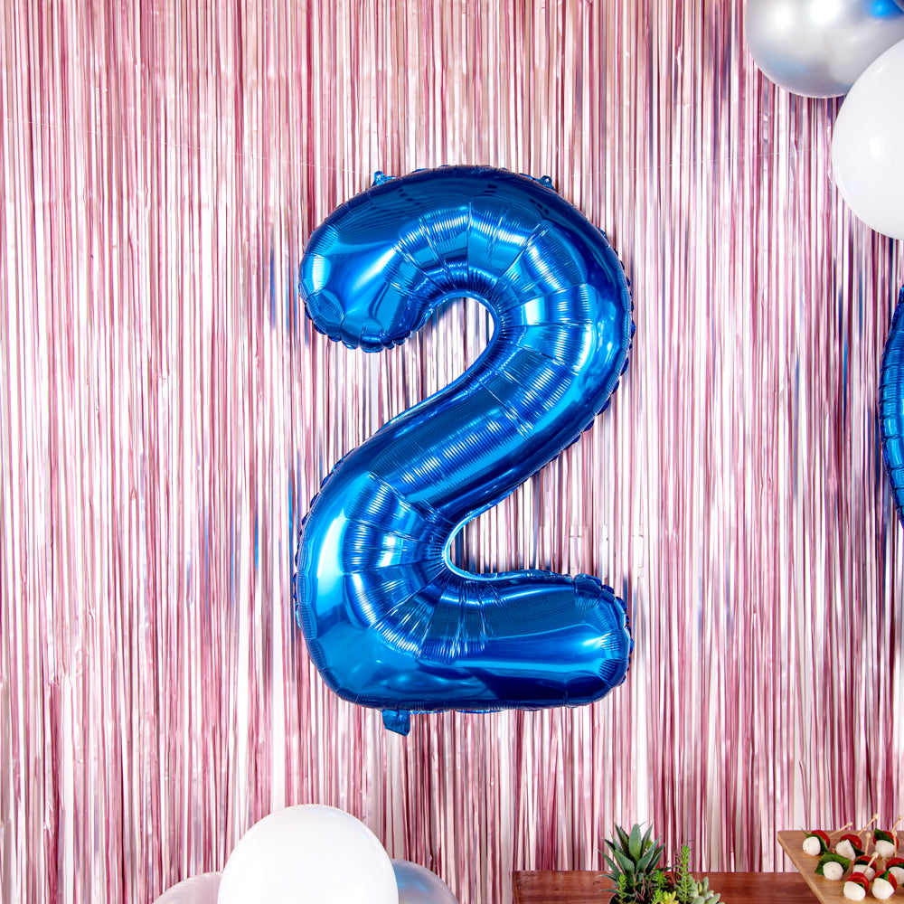 Balloonify Blue Mylar Number 2 Balloon - 40 Inch Large Foil Balloon for Birthday Parties, Baby Showers & Celebrations (1 Count Box)