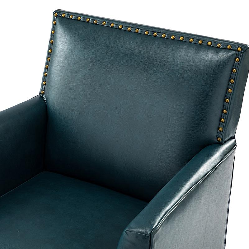 Fatima Vegan Leather Armchair - Modern PU Leather Lounge Chair for Living Room, Office & Bedroom - Eco-Friendly Faux Leather Accent Chair with Sturdy Metal Legs