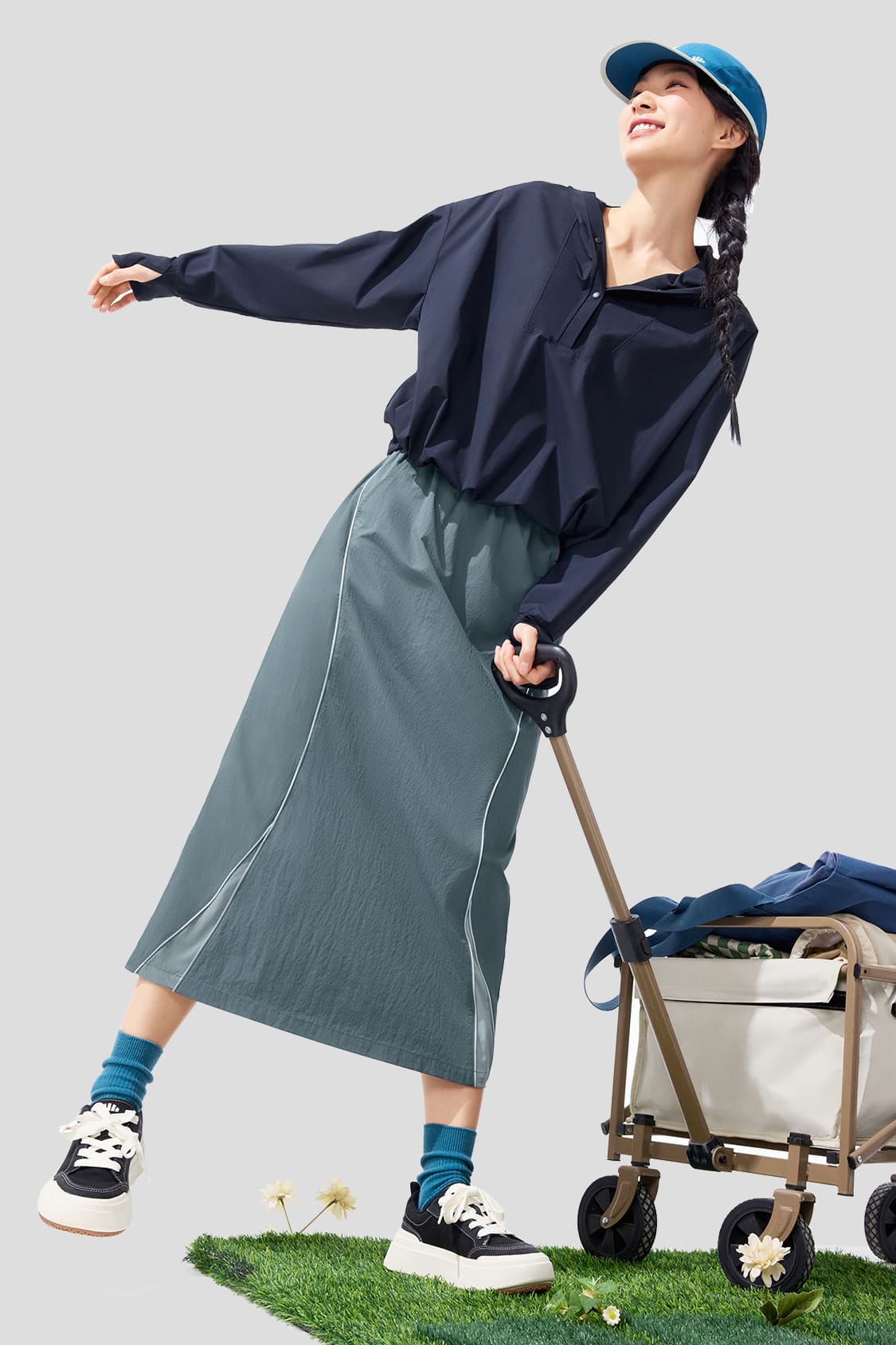 Swift Women's Quick Dry Cargo Skirt UPF50+ Sun Protection - Hiking, Travel & Outdoor Activities Skirt for Women