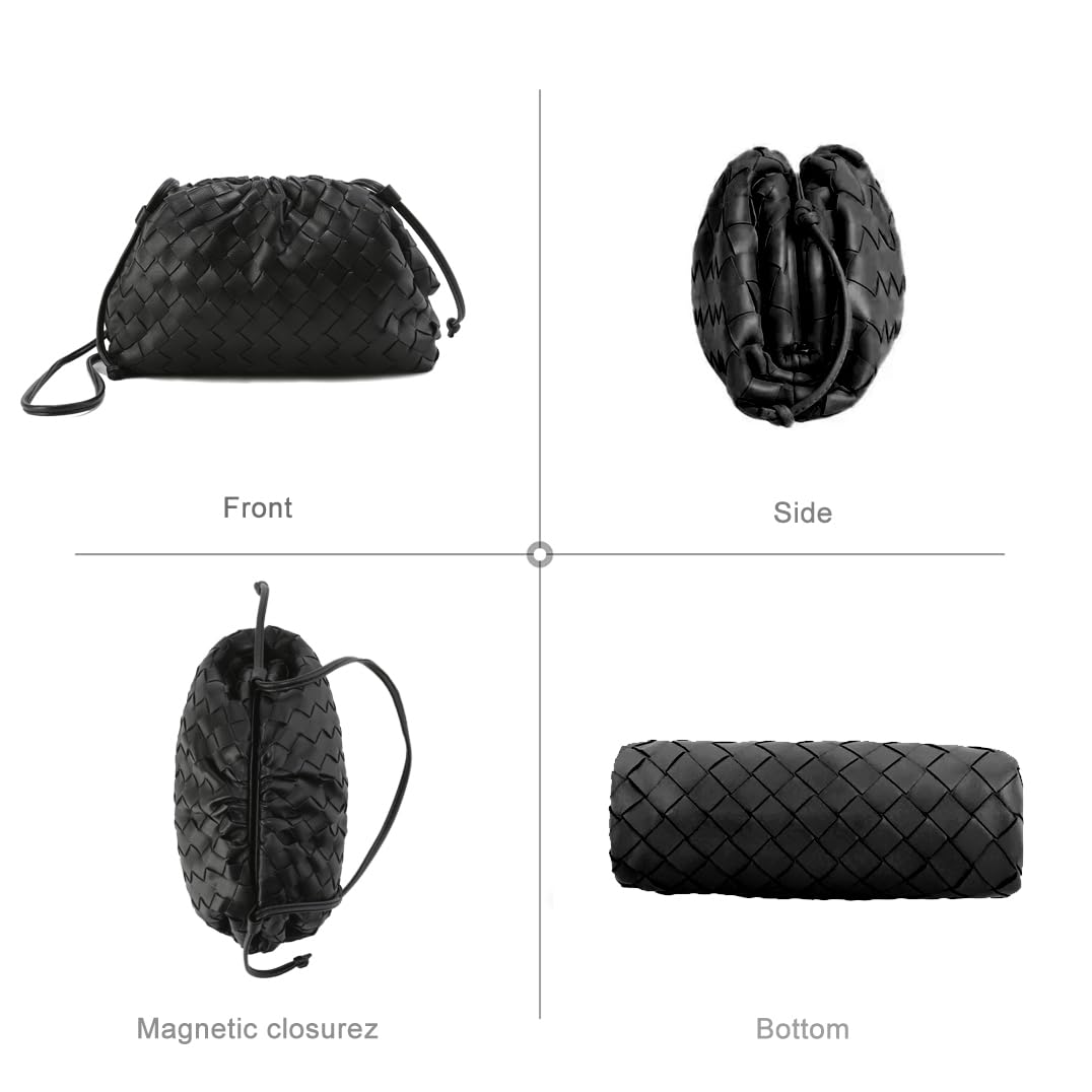 SUMICH Women's Quilted Crossbody Purse - Handmade Leather Clutch Bag, Dumpling Style Hobo Shoulder Bag with Ruching Details | Perfect for Daily Use, Travel & Special Occasions