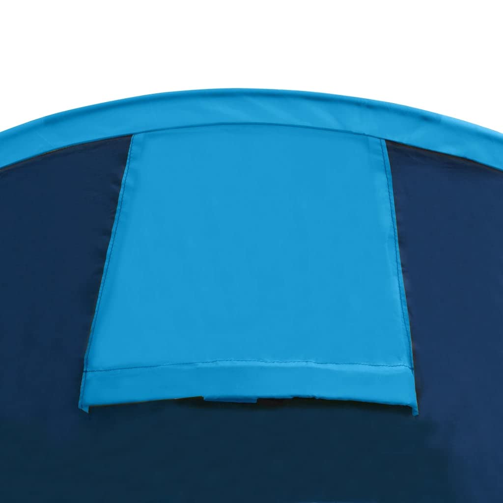 Waterproof 4-Person Camping Tent - Navy Blue & Light Blue for Outdoor Adventures, Hiking, and Family Camping Trips
