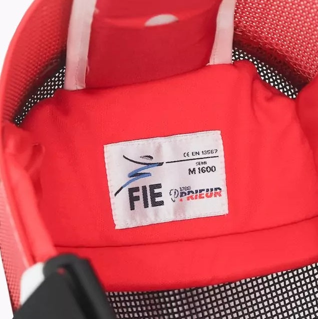 FIE Approved RF Prieur Electric Sabre Mask - 1600N Stainless Steel Insulated Fencing Gear for Competitive Training & Tournaments