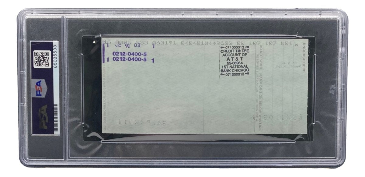 Authentic Bobby Thomson New York Giants Signed Bank Check with PSA/DNA Certification 85025533 - Perfect for Sports Memorabilia Collectors and Baseball Fans