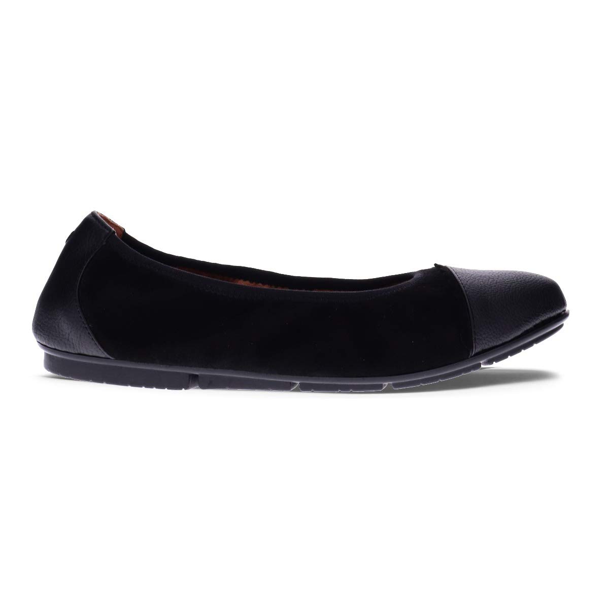 Vionic Women's Prim Tina Cap Toe Ballet Flats - Comfortable Slip-On Shoes for Work, Travel & Everyday Wear - Arch Support & Cushioned Footbed for All-Day Comfort