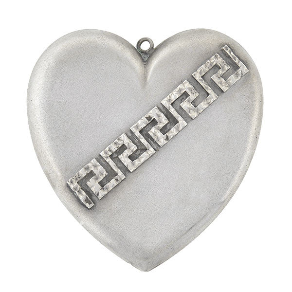 Victorian Sterling Silver Roman Key Heart Pendant Necklace - Elegant Jewelry Gift for Women, Perfect for Valentine's Day, Anniversary & Special Occasions