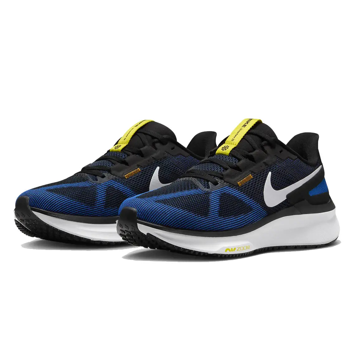 Men's Nike Air Zoom Structure 25 Running Shoes - Black/White/Racer Blue/Sundial - Lightweight Cushioned Sneakers for Jogging, Gym Workouts & Daily Wear