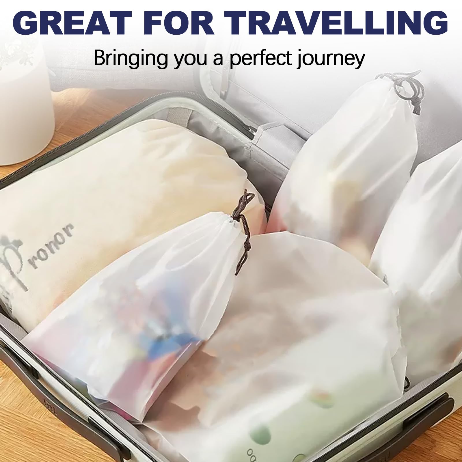 15 Clear Shoe Bags for Travel - Large Storage Pouch with Rope for Men & Women - Perfect for Gym & Suitcase