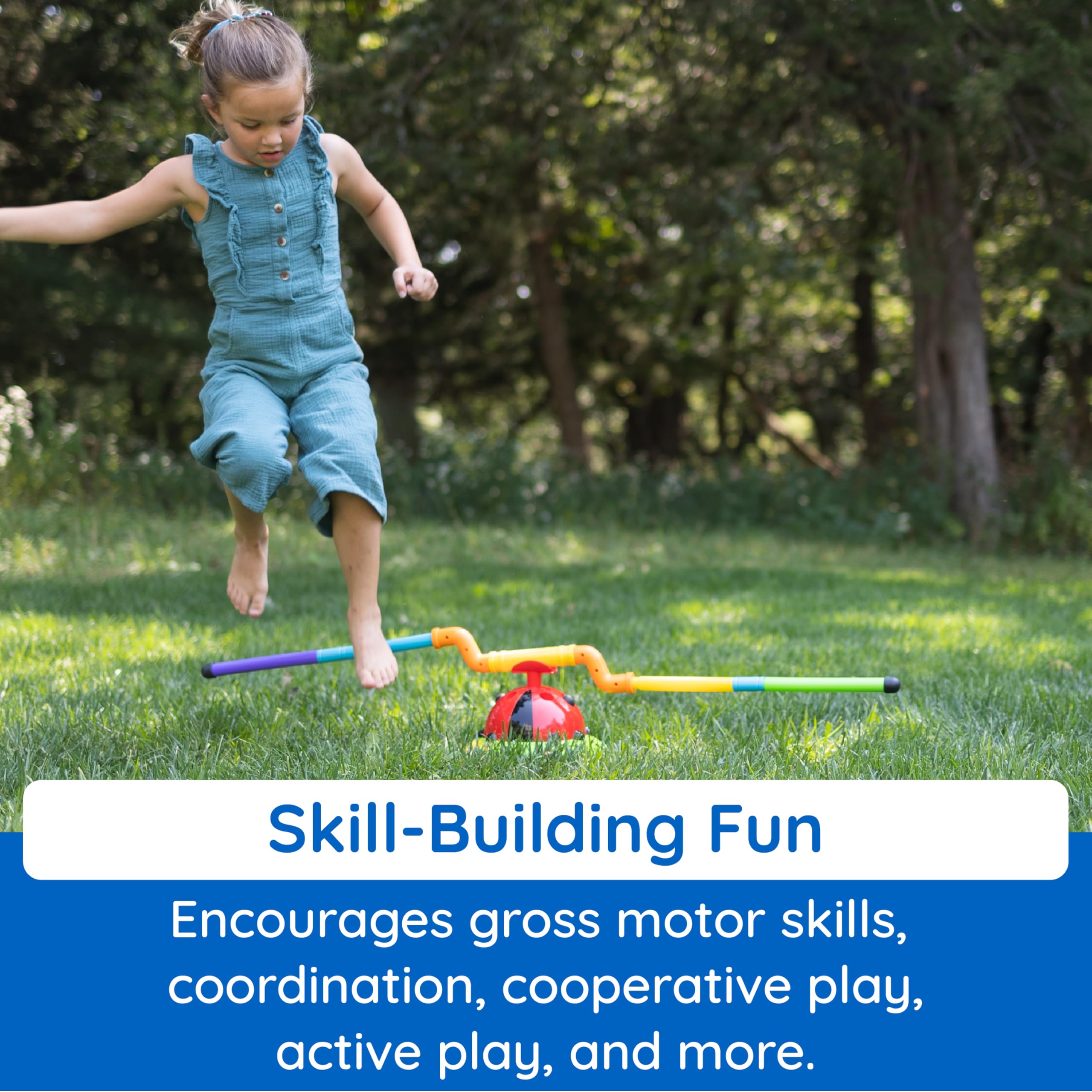 Fat Brain Toys 2-in-1 Musical Jump 'n Toss - Active Indoor & Outdoor Games for Kids Ages 4+ | Fun Developmental Toy for Jumping & Tossing Activities | Perfect for Birthday Gifts, Backyard Play & Preschool Energy Burn