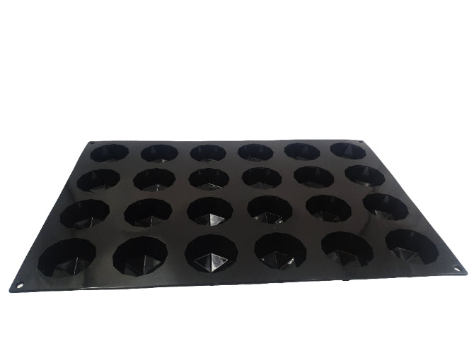 Flexipat Diamond Silicone Baking Mat - 24 Cavity Molds for Cupcakes, Muffins, Brownies & More | Perfect for Home Baking, Party Treats & Holiday Desserts